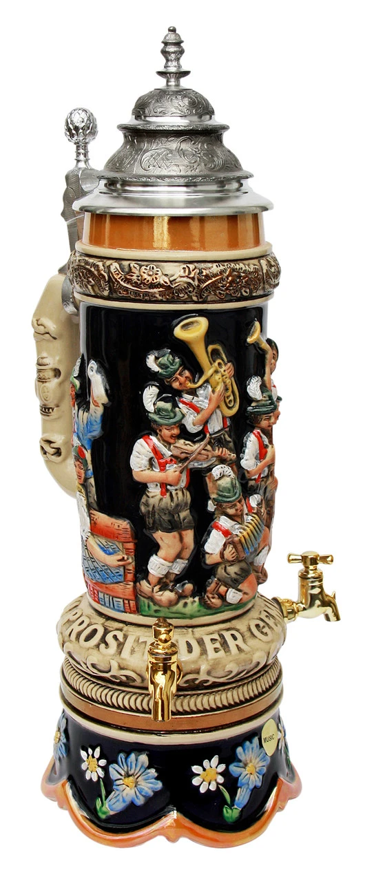 Fest Krug Oompah Band Musical Beer Stein With Working Beer Taps - Image 4