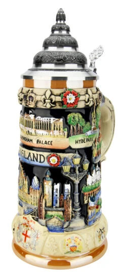 England Panorama Beer Stein -German Beer Steins Sales Store England Panorama Beer Stein K309EN RA SM 19544.1586805309