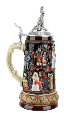 Stein Of Life Wedding Beer Stein | Wedding Couple Lid -German Beer Steins Sales Store Family Tree Wedding Beer Stein Wedding Couple Lid K1026F LS SM 42792.1494356231