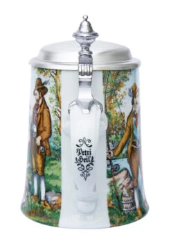 Zimmermann Fisherman Porcelain Beer Stein -German Beer Steins Sales Store Fisherman Porcelain Beer Stein Z9437 Back SM 26562.1479151975