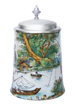 Zimmermann Fisherman Porcelain Beer Stein -German Beer Steins Sales Store Fisherman Porcelain Beer Stein Z9437 FNT SM 14990.1479151982