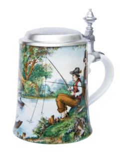 Zimmermann Fisherman Porcelain Beer Stein