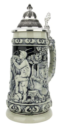 Fishing Beer Stein Cobalt -German Beer Steins Sales Store Fishing Beer Stein Cobalt Stone Gray KT1730EZ RA SM 67318.1697731990