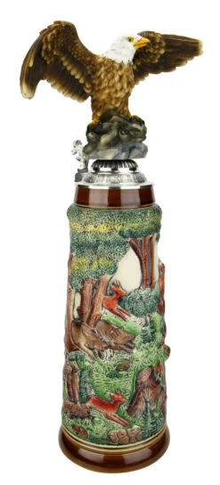 Fox Handle Hunter Beer Stein 2 Liter | Eagle Lid -German Beer Steins Sales Store Fox Handle Hunter Beer Stein 2 Liter Flying Eagle Lid K949BE FNT SM 76736.1586720441