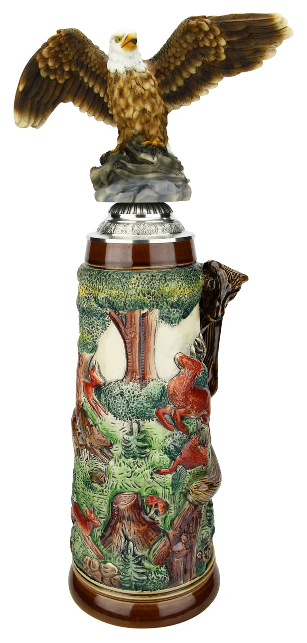 Fox Handle Hunter Beer Stein 2 Liter | Eagle Lid