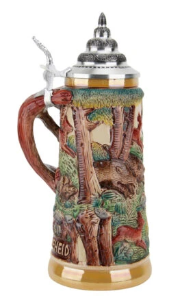 Hunters Joy Fox Handle Beer Stein -German Beer Steins Sales Store Fox Handle Hunter Beer Stein Gold Mulicolor K949C LS SM 05667.1462904886
