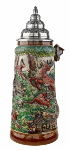 Fox Handle Hunter Beer Stein -German Beer Steins Sales Store Fox Handle Hunter Stein 1 Liter K949B FNT SM 46435.1460494882