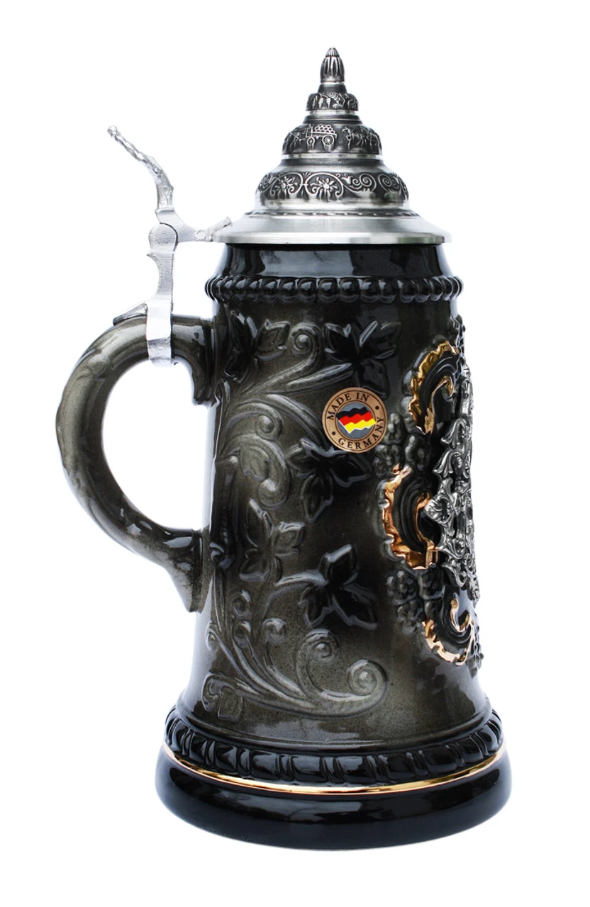 Freiburg Souvenir Beer Stein With Pewter Badge 2 Freiburg Souvenir Beer Stein With Pewter Badge - Image 2