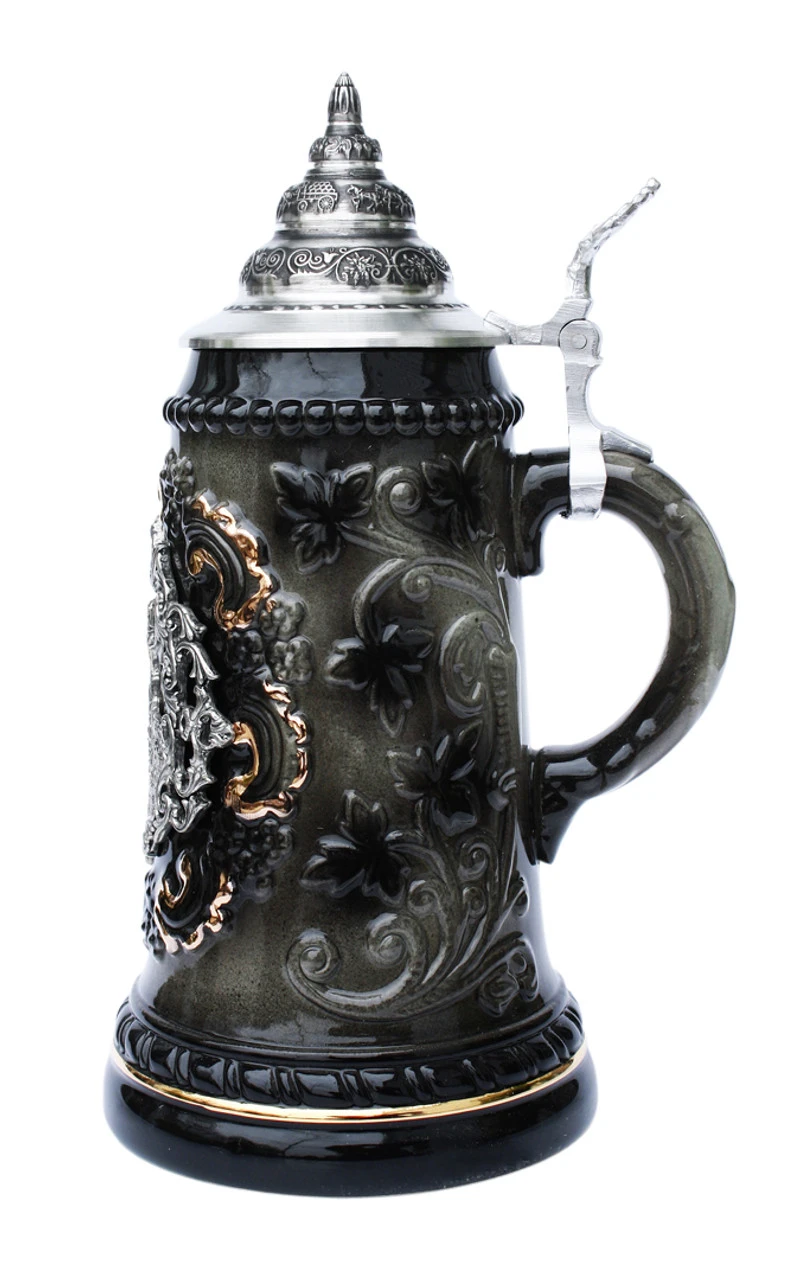 Freiburg Souvenir Beer Stein With Pewter Badge 3 Freiburg Souvenir Beer Stein With Pewter Badge - Image 3