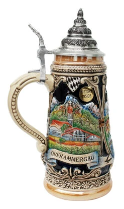 Garmisch, Linderhof, Oberammergau Beer Stein -German Beer Steins Sales Store Garmisch Linderhof Oberammergau Beer Stein K303GL LS SM 68627.1401397118