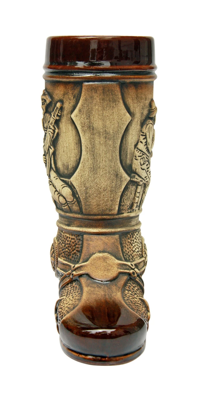 German Ceramic Beer Boot 0.5 Liter Rustic - Image 2