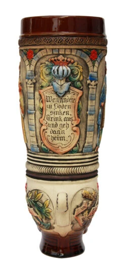 German Ceramic Beer Boot 2 Liter -German Beer Steins Sales Store German Ceramic Beer Boot 2 Liter K378 2RU Back SM 22518.1553613089