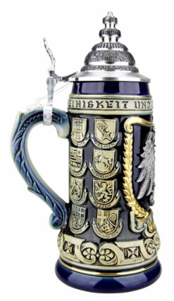 German Eagle Crests Beer Stein Blue -German Beer Steins Sales Store German Eagle Crests Beer Stein Blue ZB1425606EBL LS SM 32287.1527115728