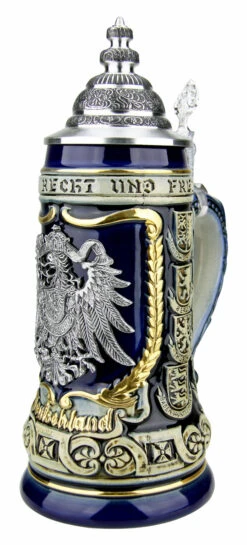 German Eagle Crests Beer Stein Blue -German Beer Steins Sales Store German Eagle Crests Beer Stein Blue ZB1425606EBL RA SM 19818.1527115728