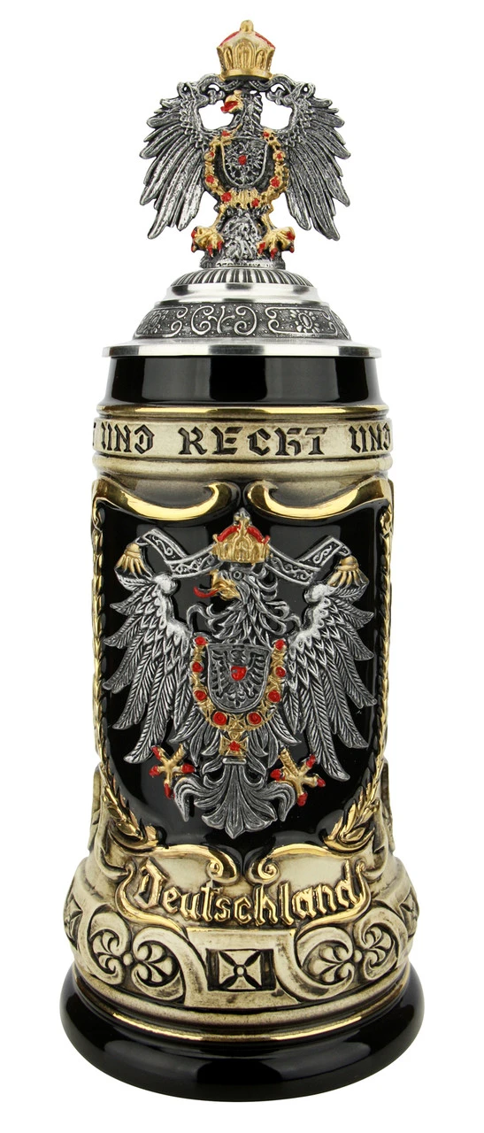 German Eagle Crests Beer Stein With Eagle Lid - Image 2