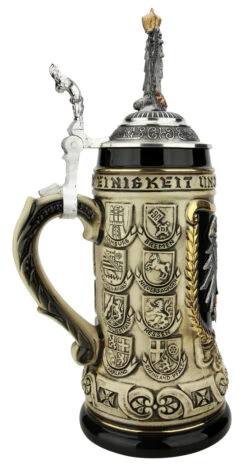 German Eagle Crests Beer Stein With Eagle Lid -German Beer Steins Sales Store German Eagle Crests Beer Stein with Eagle Lid ZB14259001 LS SM 53004.1668721226
