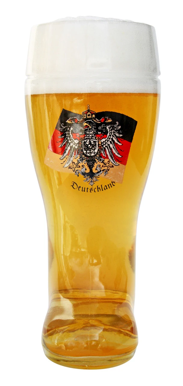 German Eagle Flag Crest Glass Beer Boot 1 Liter 3 German Eagle Flag Crest Glass Beer Boot 1 Liter - Image 3