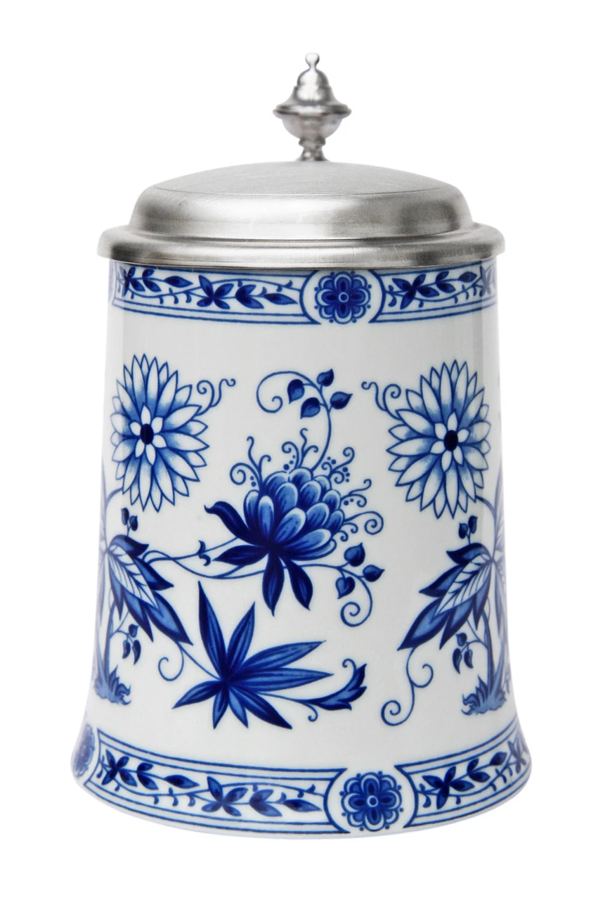 Zimmermann German Flowers Porcelain Beer Stein 2 Zimmermann German Flowers Porcelain Beer Stein - Image 2