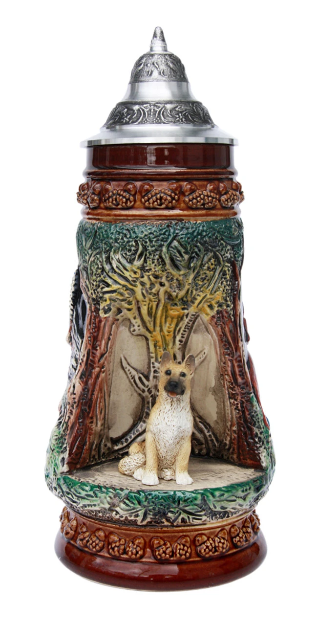 German Shepherd Wildlife Grotto Beer Stein 1 German Shepherd Wildlife Grotto Beer Stein