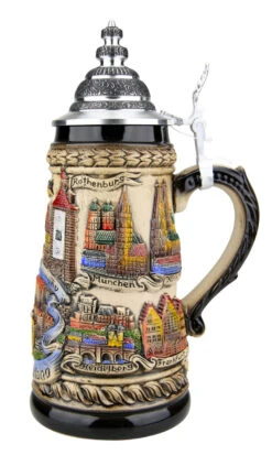 Germany Panorama Beer Stein Rustic -German Beer Steins Sales Store Germany Panorama Beer Stein ZB1746906 RS SM 06475.1527119230