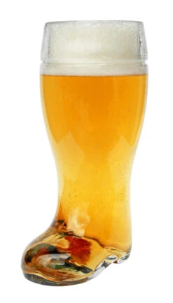 Glass Beer Boot 1 Liter -German Beer Steins Sales Store Glass Beer Boot 1 Liter BK79PL Angle SM 50670.1424813930