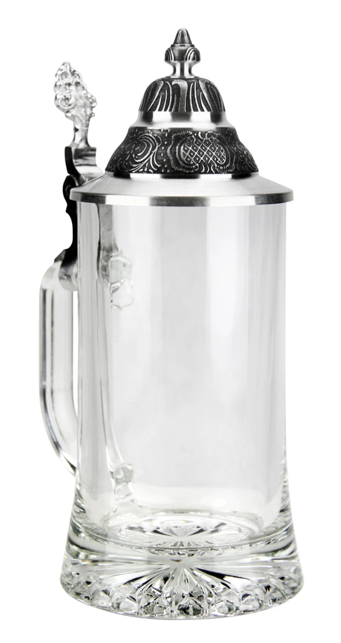 Glass Beer Stein With Pointed Pewter Lid - Image 6