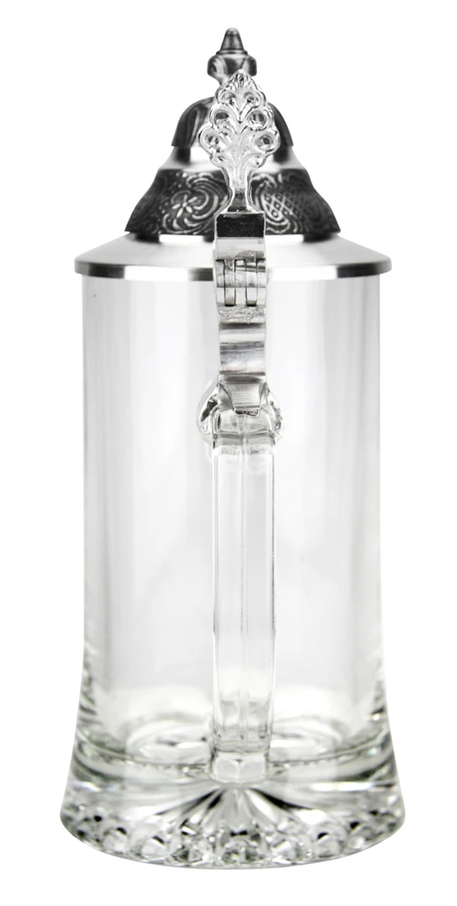 Glass Beer Stein With Pointed Pewter Lid - Image 9