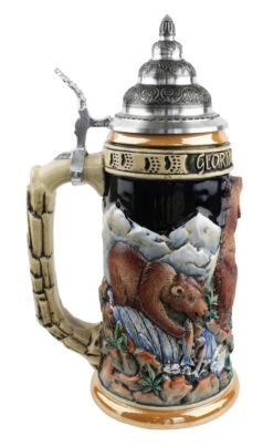 Glorious Grizzly Bear Beer Stein -German Beer Steins Sales Store Glorious Grizzly Beer Stein K956 LS SM 97022.1460150500