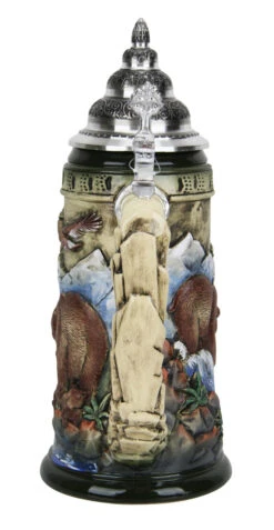 Glorious Grizzly Bear Beer Stein Rustic -German Beer Steins Sales Store Glorious Grizzly Beer Stein Rustic K956RU Back SM 70451.1460150694
