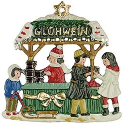 Gluehwein Stand German Pewter Christmas Ornament