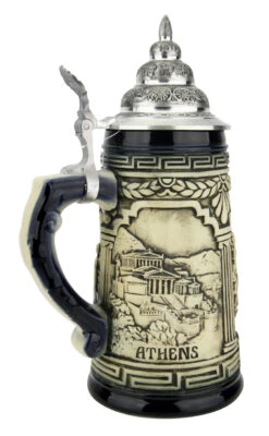 Greece Beer Stein Rustic Blue -German Beer Steins Sales Store Greece Beer Stein Rustic Cobalt Blue K313GBLE LS SM 08278.1667685030