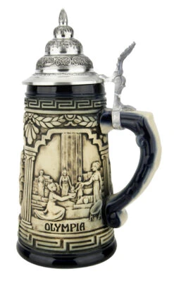 Greece Beer Stein Rustic Blue -German Beer Steins Sales Store Greece Beer Stein Rustic Cobalt Blue K313GBLE RS SM 78290.1667685033