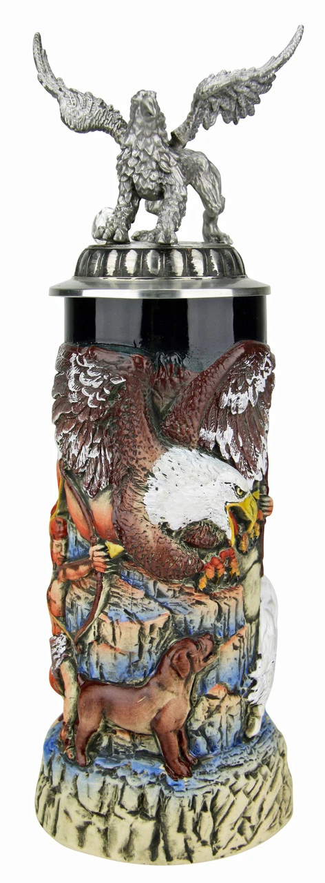Griffin Beer Stein With 3D Griffin Pewter Lid - Image 3