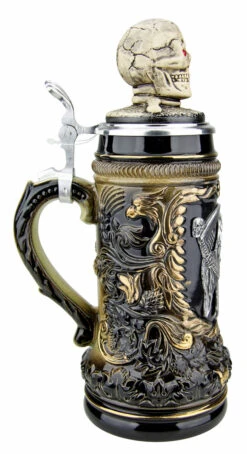 Grimm Reaper Beer Stein With Skull Lid -German Beer Steins Sales Store Grimm Reaper Beer Stein ZB14239010 LS SM 98666.1695503246