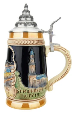 Hamburg German Beer Stein 5 Hamburg German Beer Stein -German Beer Steins Sales Store Hamburg German Beer Stein K300RHAM RS SM 32375.1648845920