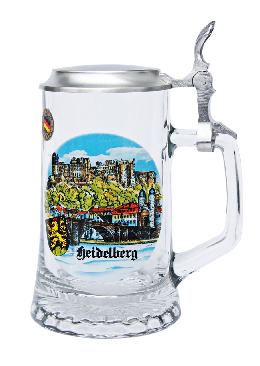 Heidelberg Glass Beer Stein 1 Heidelberg Glass Beer Stein