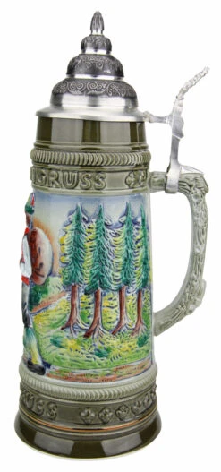 Hiker Beer Stein | 1 Liter -German Beer Steins Sales Store Hiker Beer Stein 1 Liter K3016SG RS SM 29669.1527121172