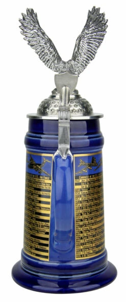 History Of The U.S. Air Force Beer Stein -German Beer Steins Sales Store History of the U.S. Air Force Beer Stein MC6398 Back SM 08430.1503882310