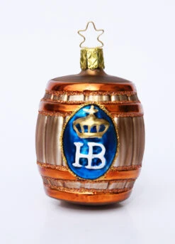 Hofbrauhaus HB Keg Glass Christmas Ornament