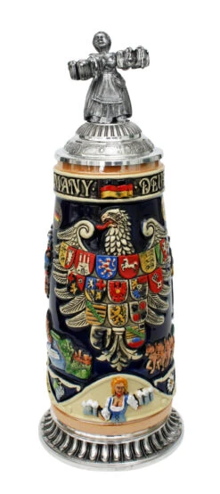 Deutschland Legacy Beer Stein | Beer Maiden Lid And Pewter Base