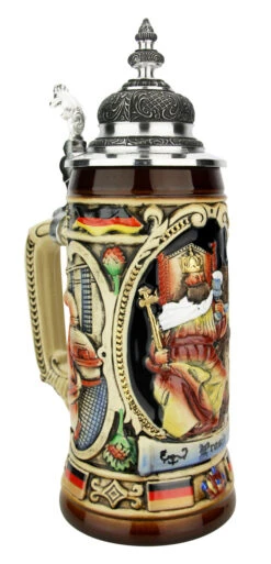 King Gambrinus Brewers Prosit Beer Stein -German Beer Steins Sales Store King Gambrinus Prosit Beer Stein K358F LA SM 34493.1605805999