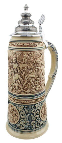 King Limitaet 2016 | Battle Of Teutoburg Forest Antique Style Beer Stein Brown -German Beer Steins Sales Store King Limitaet 2016 Battle of Teutoburg Forest Antique Style Beer Stein K2046E RA SM 25751.1458848510