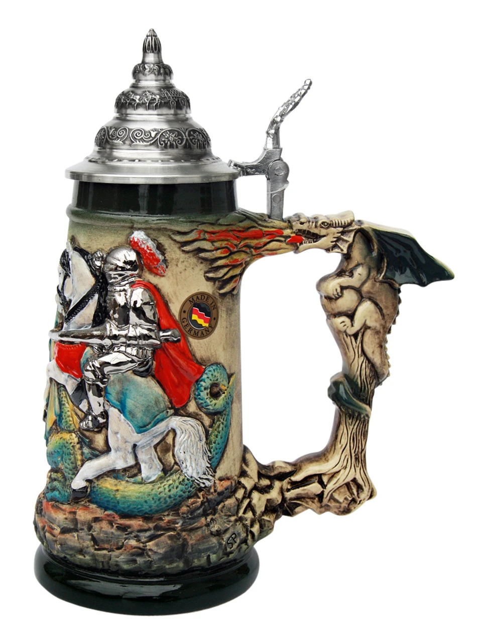 Knight Dragon Slayer Beer Stein 1 Knight Dragon Slayer Beer Stein