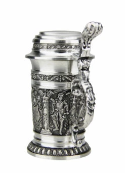 Knights Schnapps Pewter Mini Stein | 1.5oz -German Beer Steins Sales Store Knights Mini Pewter Schnapps Stein 1.5oz DN8552Z Back SM 13732.1553550040