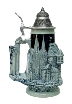 Rhein River Towns Souvenir Beer Stein Cobalt -German Beer Steins Sales Store Koln Rudesheim Koblenz Souviner Beer Stein KT0635EZ LS SM 83728.1401735869