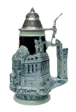 Rhein River Towns Souvenir Beer Stein Cobalt -German Beer Steins Sales Store Koln Rudesheim Koblenz Souviner Beer Stein KT0635EZ RS SM 12966.1401735865