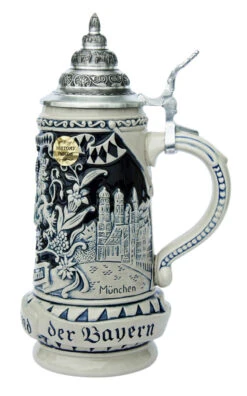 Land Of Bavaria Beer Stein Cobalt -German Beer Steins Sales Store Land of Bavaria Beer Stein Cobalt K393SGB RS SM 86039.1401397455