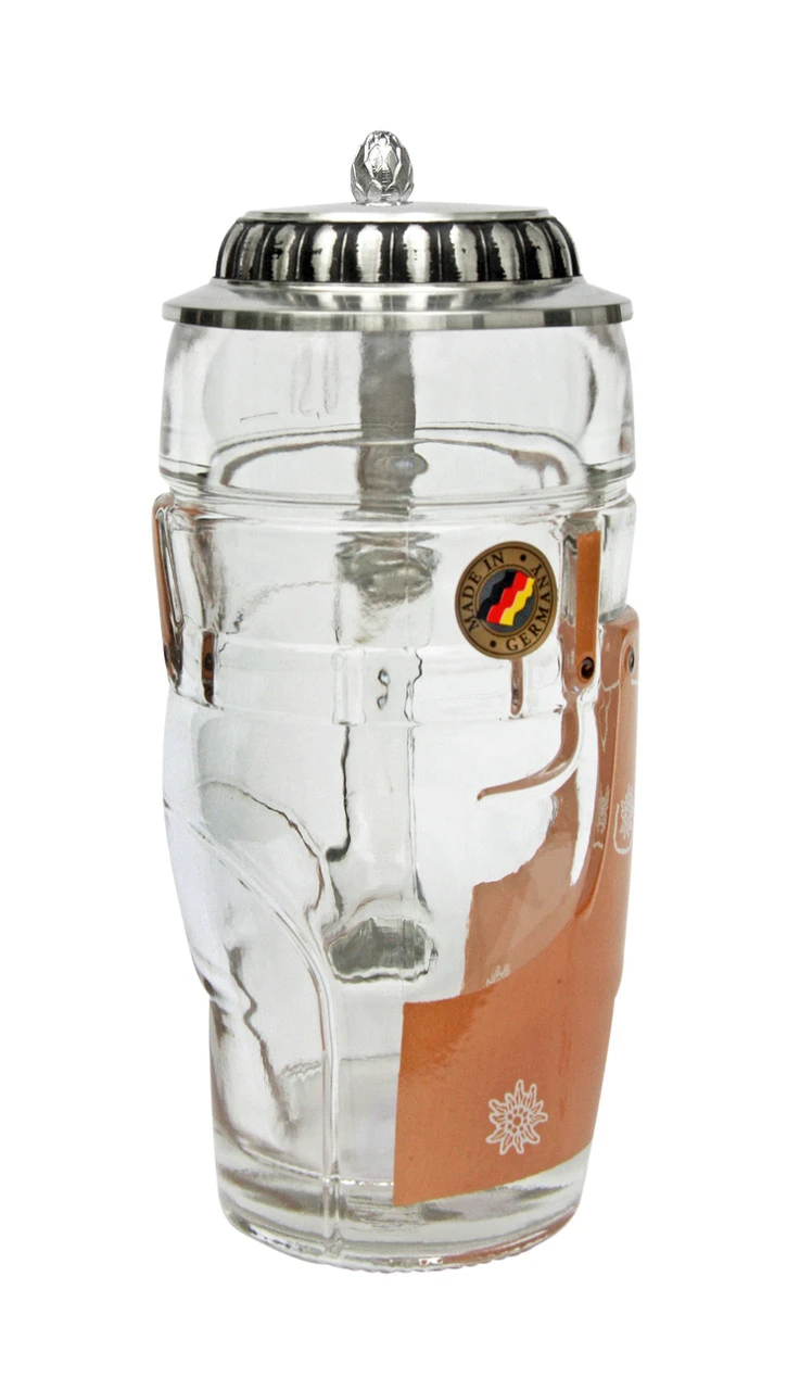 Lederhosen Glass Beer Stein 0.5 Liter 6 Lederhosen Glass Beer Stein 0.5 Liter - Image 6