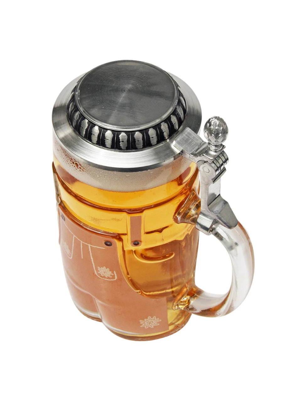 Lederhosen Glass Beer Stein 0.5 Liter 7 Lederhosen Glass Beer Stein 0.5 Liter - Image 7