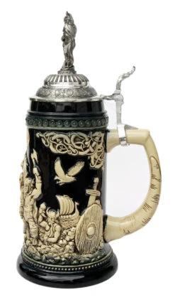 Leif Erikssen Viking Beer Stein Cobalt With Viking Lid -German Beer Steins Sales Store Leif Erikssen Viking Beer Stein Cobalt with Viking Lid K1011BLEV RS SM 47953.1417531489